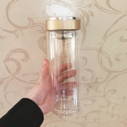 500ml Double-Walled Thick Glass Tea Infuser Cup