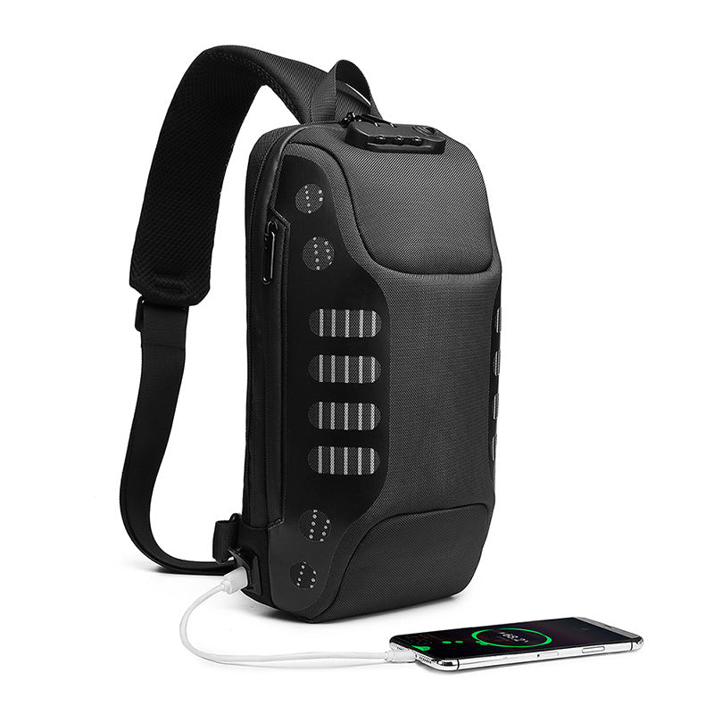 Ozuko Waterproof Men's Chest Bag - Fashionable Sports Bag