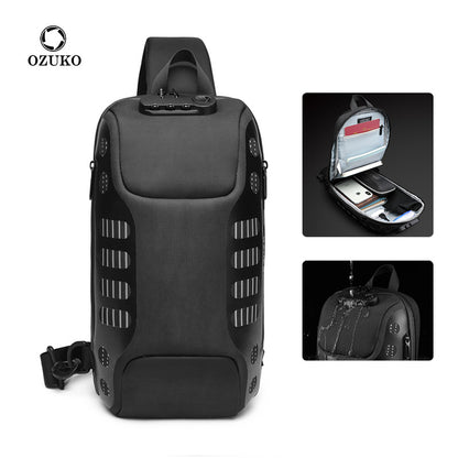 Ozuko Waterproof Men's Chest Bag - Fashionable Sports Bag